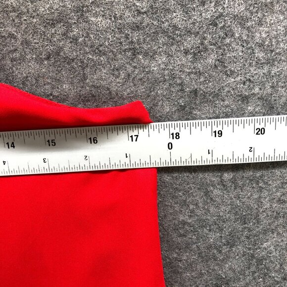 Zara Sleeveless Blouse Womens S Red Tank Tiered Tie Neck Top Chiffon - Picture 5 of 9